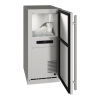 U-Line 15 Inch Stainless Outdoor Nugget Ice Machine with Reversible Door Hinge
