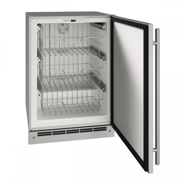 U-line 24 Inch Stainless Outdoor Freezer with Reversible Hinge
