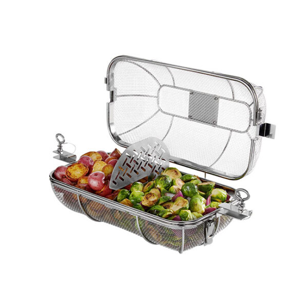 Weber Crafted Stainless Steel Rotisserie Crisping Basket Food