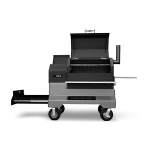 Yoder Smokers YS640s Competition Cart Pellet Grill with Storage Drawer Open