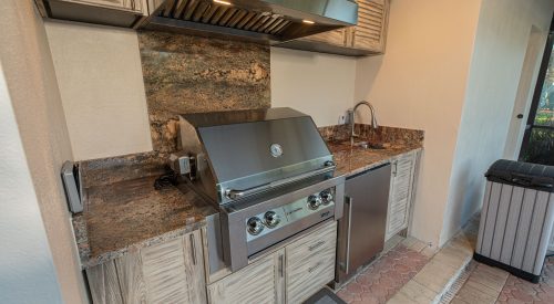 Custom Outdoor Kitchen Cabinets With Grill Vent Hood and Sink Tampa Florida WEB