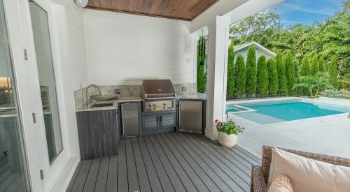 Custom U Shape Outdoor Kitchen With Grill and Sink Tampa Florida WEB