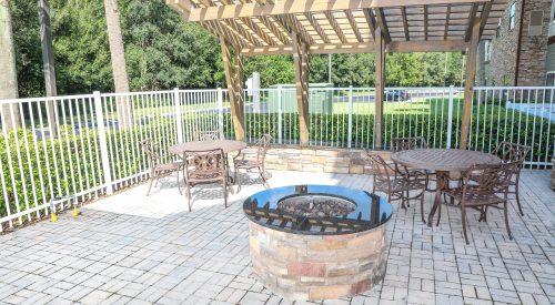 fire pit and pergola