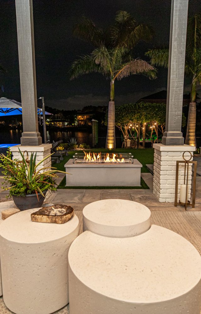 Rectangular Custom Gas Fire Pit Contractor Tampa Florida WEB